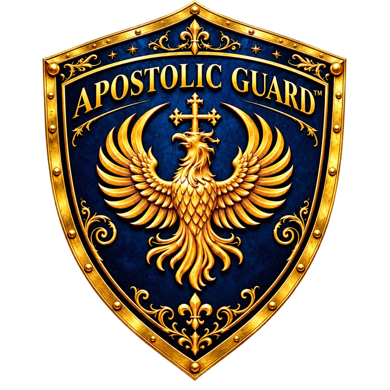 Official Apostolic Guard blue-and-gold Phoenix shield.